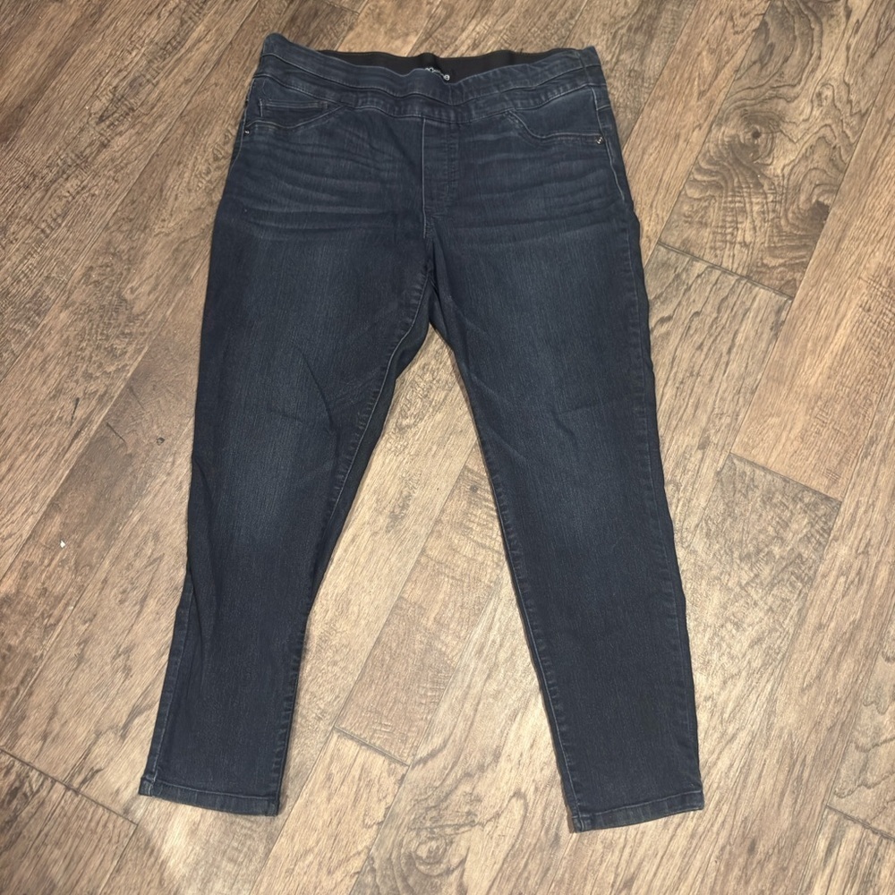 Mac and Me Dark Blue Women's Jeans w elastic waistband. Sz 14